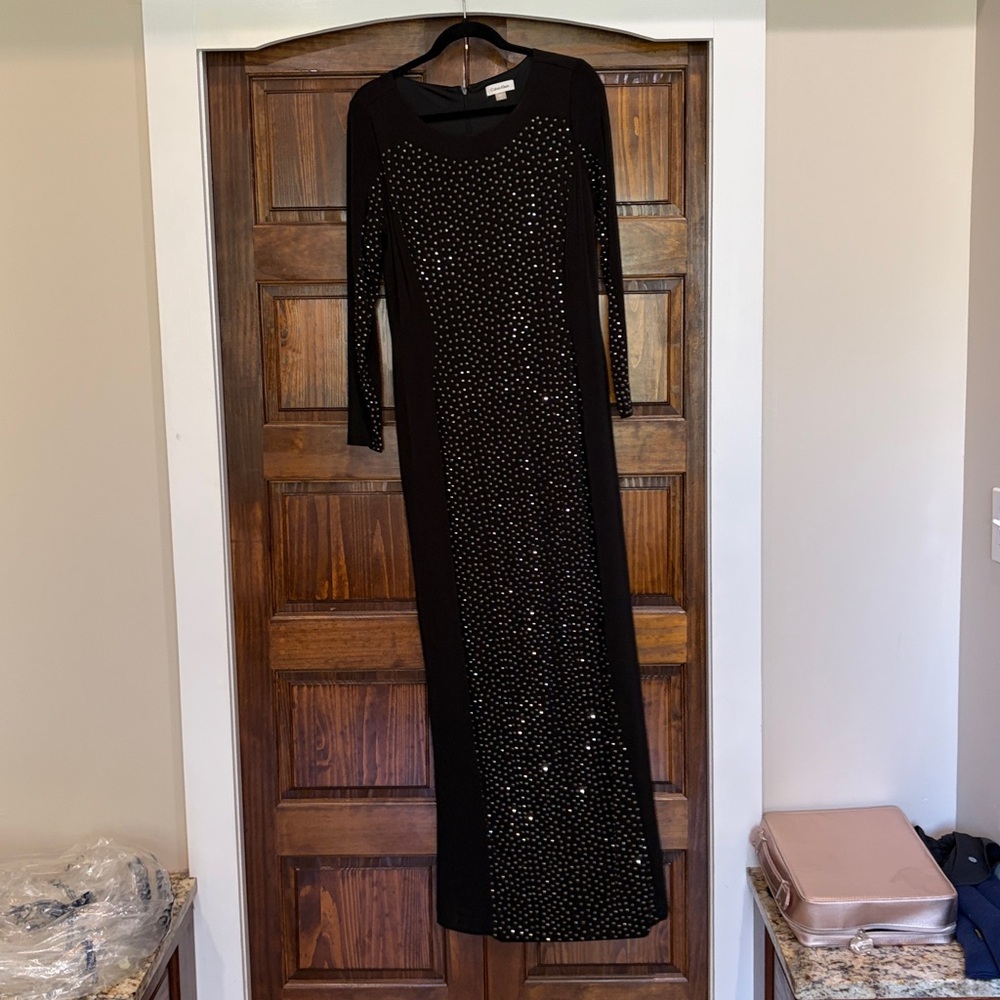 Calvin Klein Black Dress with silver Details